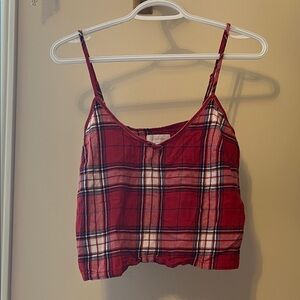 Colsie red plaid cami cropped tank top